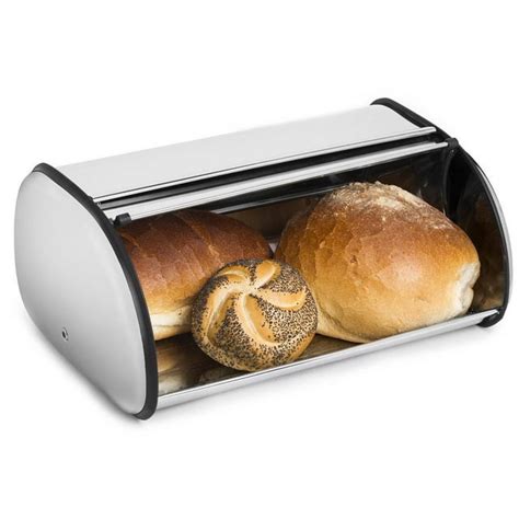 greenco stainless steel bread bin storage box|Greenco Stainless Steel Bread Bin Storage Box, Roll up Lid .